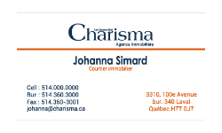 Cartes d'affaires MA Recto