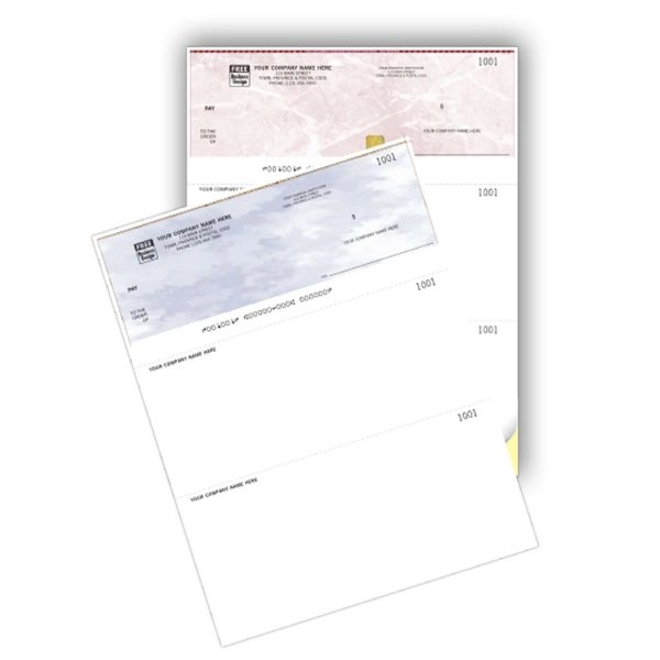 Printed laser cheques for QuickBooks with secure printing