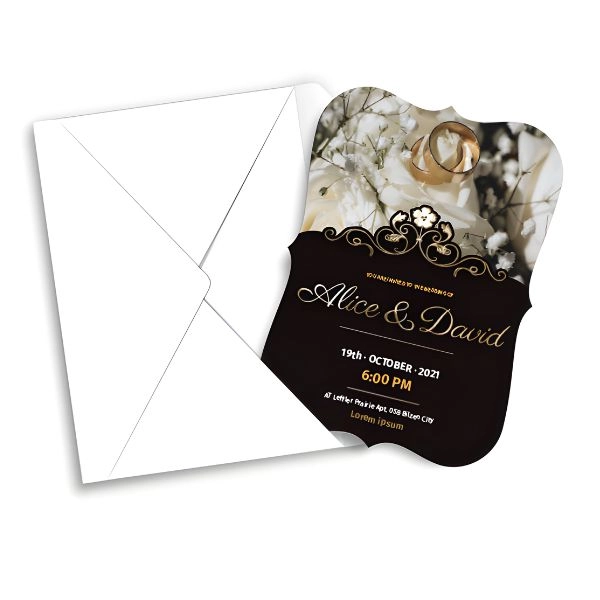 Luxury flat invitations exuding elegance and sophistication, crafted with premium materials and featuring exquisite design de