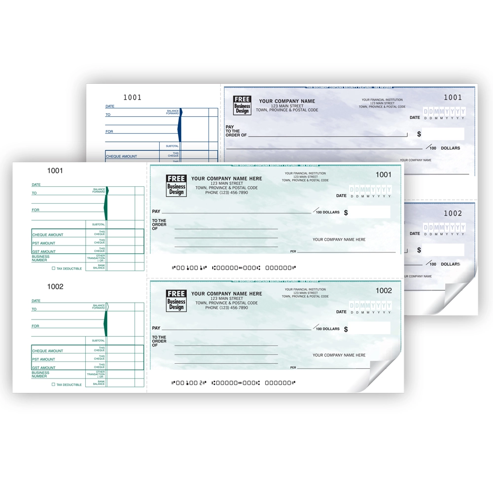 Personalized duplicate manual cheque book with secure design