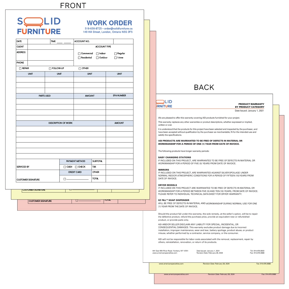 Carbonless Forms Loose 10