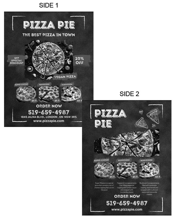 High-quality flyers printed on glossy or matte paper