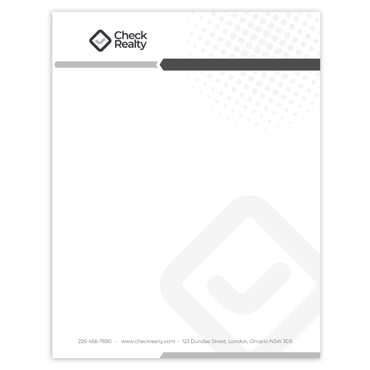 Black one-sided letterhead with minimalist design for modern companies