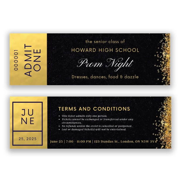 TICKET WITH NUMBERING