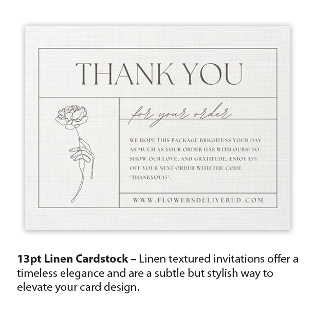 High-quality 13pt linen specialty flat invitations for formal parties