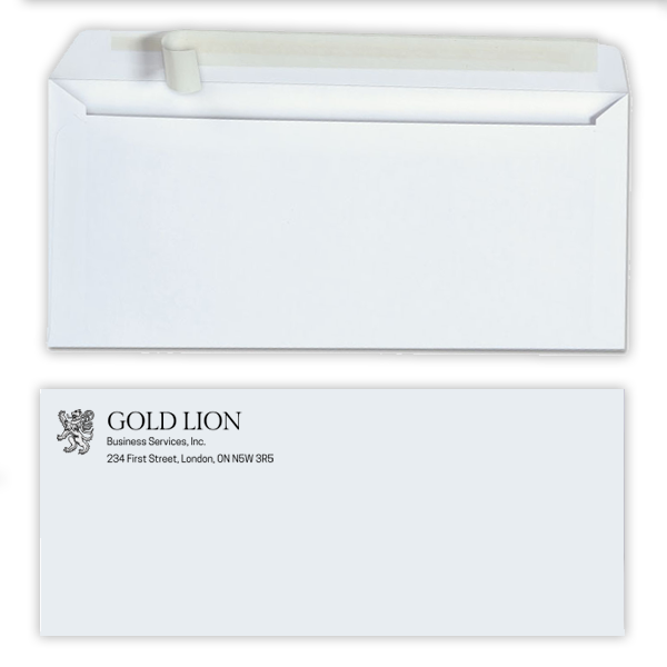 Secure-seal #10 envelopes with customized printing for business communication