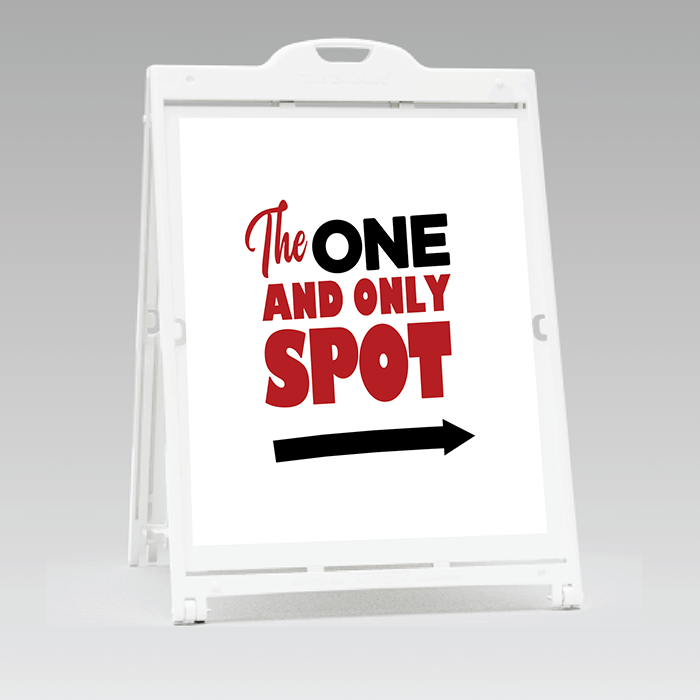 Large white plastic A Frame Sign