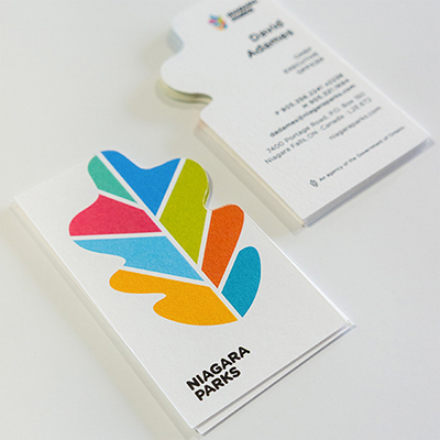 leaf shape business cards