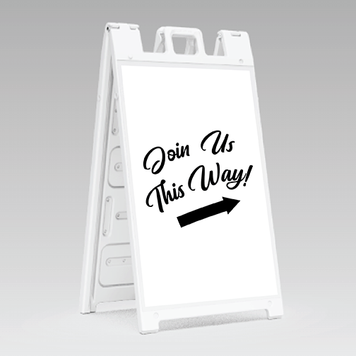 Brand Signicade White A Frame Sign.