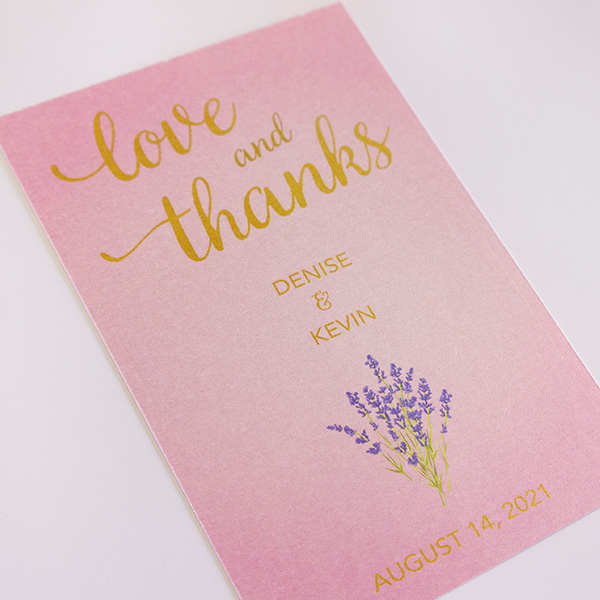 thank you card for wedding with photo of couple