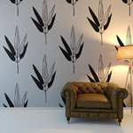 Wall Mural Black Flower