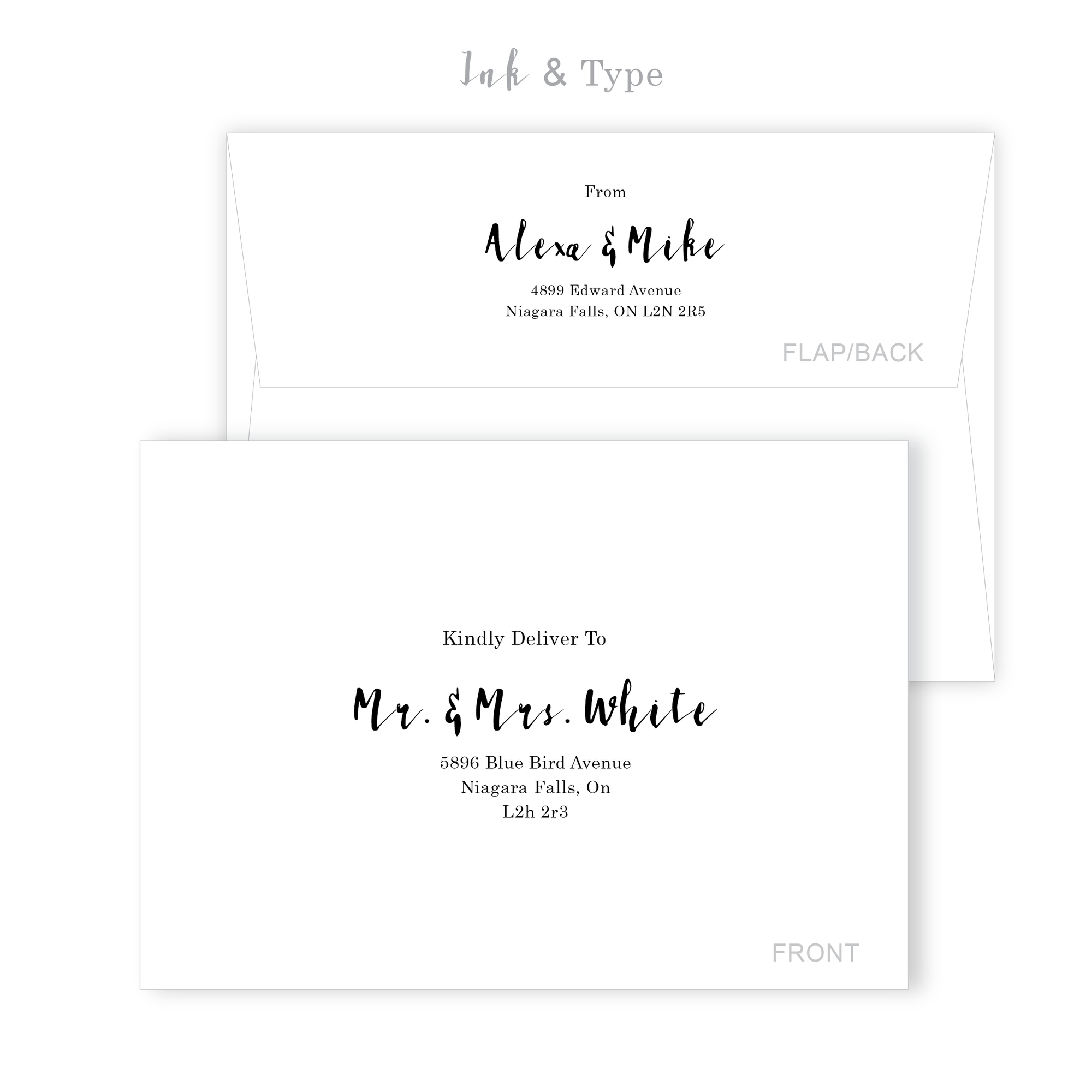 Return and Recipient Ink and Type