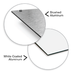 Brushed and White Aluminum Sign