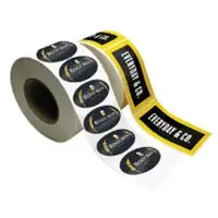 Wide selection of product labels on the roll