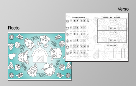 Pre-printed placemats