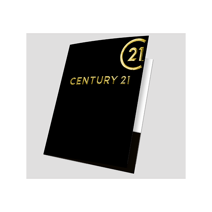 Century 21- Black Background + Raised Gold Foil