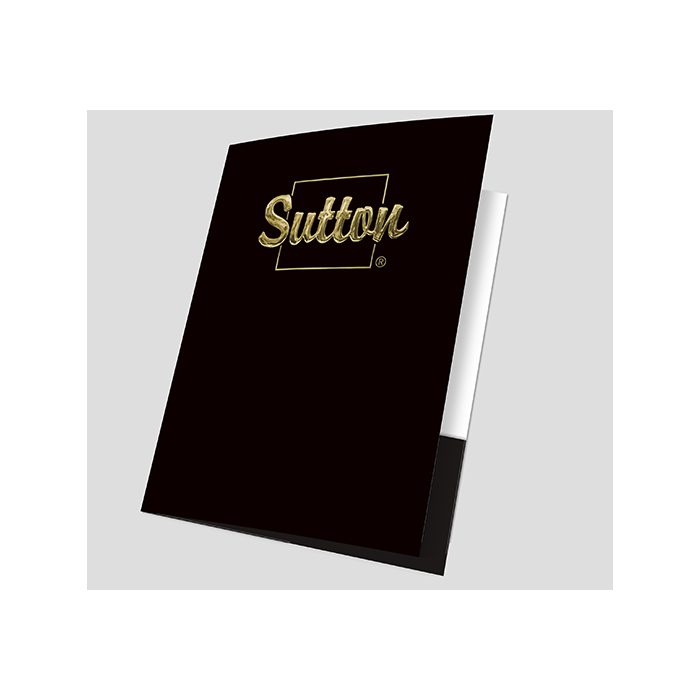 Sutton - Black Background + Raised Gold Foil