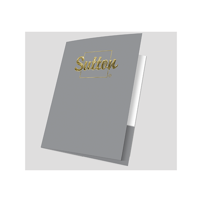Sutton - Grey Background + Raised Gold Foil