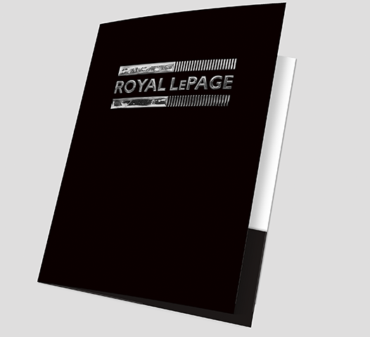 Royal Lepage- Black Background + Raised Silver Foil
