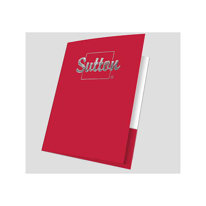 Sutton - Red Background + Raised Silver Foil