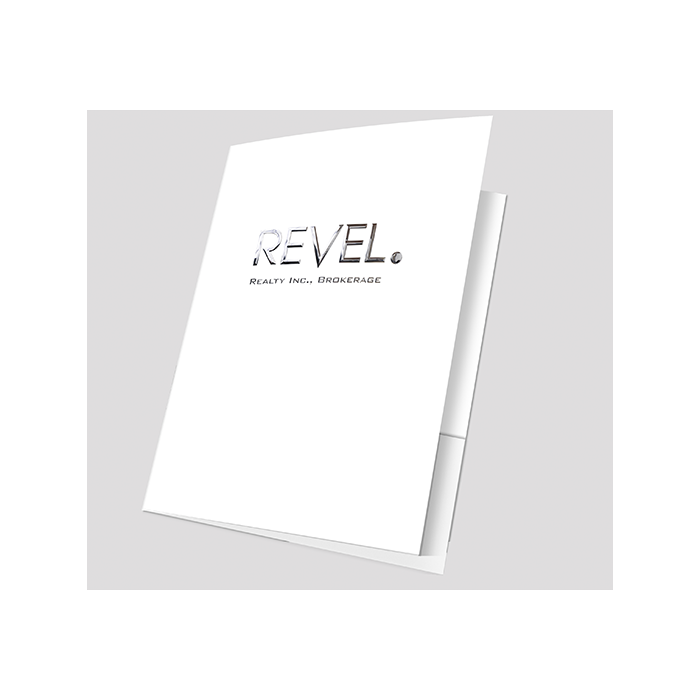 Revel - White Background + Raised Silver Foil