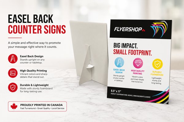 Easel Back Counter Signs