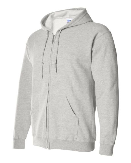 Gildan zip hoodie ash
