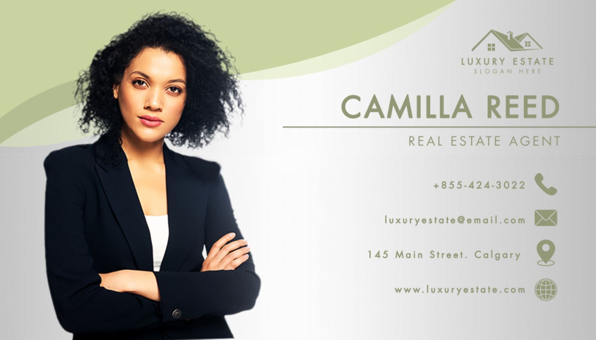 green-realtor-business-card