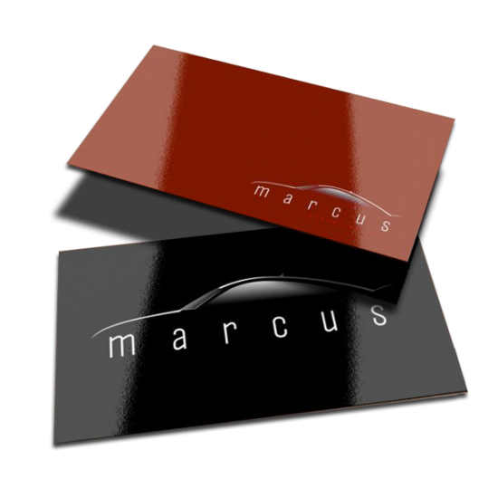 Gloss-laminated business card