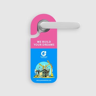 A collection of colorful Door Hangers ready for marketing purposes