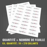 Impression de feuilles de collants ovales 2,25x1 en papier autocollant au fini mat