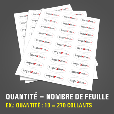 Impression de feuilles de collants ovales 2,25x1 en papier autocollant au fini mat