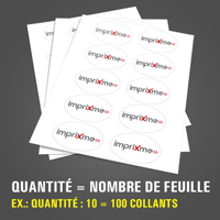 Impression de feuilles de collants ovales 3x2 en papier autocollant au fini mat