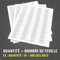 Impression de feuilles de collants rectangles 1,75x0,5 en papier autocollant au fini mat
