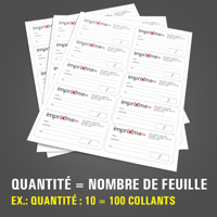 Impression de feuilles de collants rectangle 4x2 en papier autocollant au fini mat