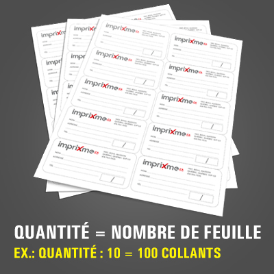 Impression de feuilles de collants rectangle 4x2 en papier autocollant au fini mat