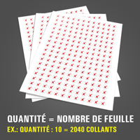 Impression de feuilles de collants ronds 0,5" de diamètre en papier autocollant au fini mat