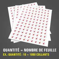 Impression de feuilles de collants ronds 3/4" de diamètre en papier autocollant au fini mat