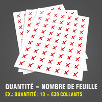 Impression de feuilles de collants ronds 1" de diamètre en papier autocollant au fini mat