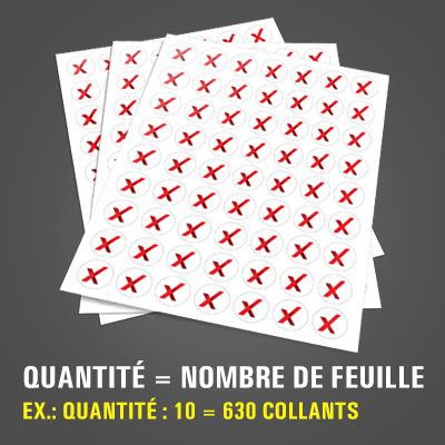 Impression de feuilles de collants ronds 1" de diamètre en papier autocollant au fini mat