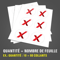 Impression de feuilles de collants ronds 3" de diamètre en papier autocollant au fini mat