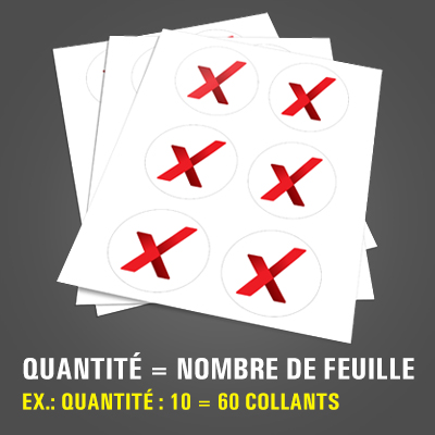 Impression de feuilles de collants ronds 3" de diamètre en papier autocollant au fini mat