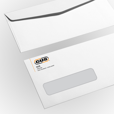No. 10 Envelope with window - GUS Imprimeur officiel de GUS pour les enveloppes No 10 commerciales avec fenêtres
