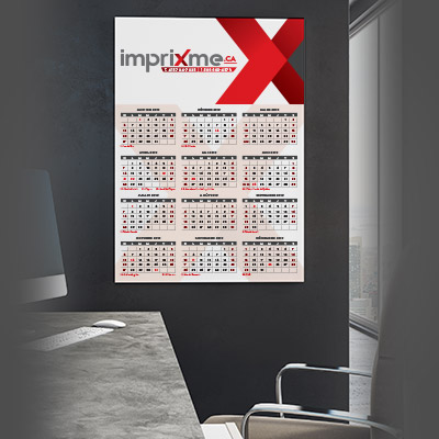 Imprimerie pour Affiche calendrier personnalisée pour entreprises, compagnie désirant être visibles à l'année