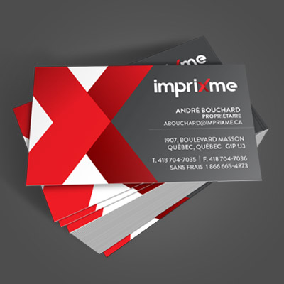 Impression de cartes d'affaires 18pts + laminage "mat"