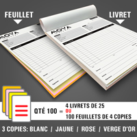 Imprimeur de livrets NCR 4 copies pas cher au Québec