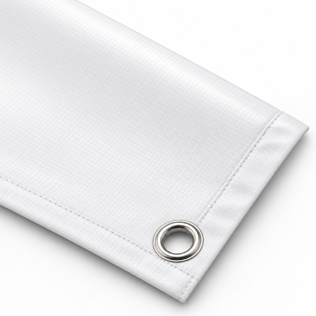 Hemmed banner with metal grommets