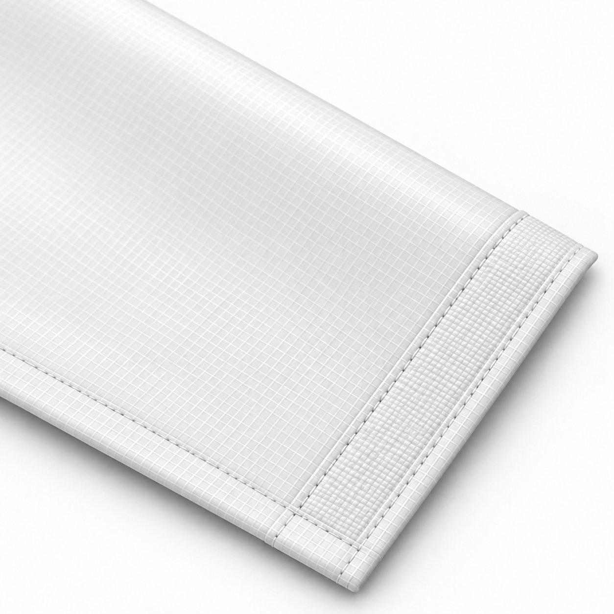 Large banner with reinforced webbing and D-rings