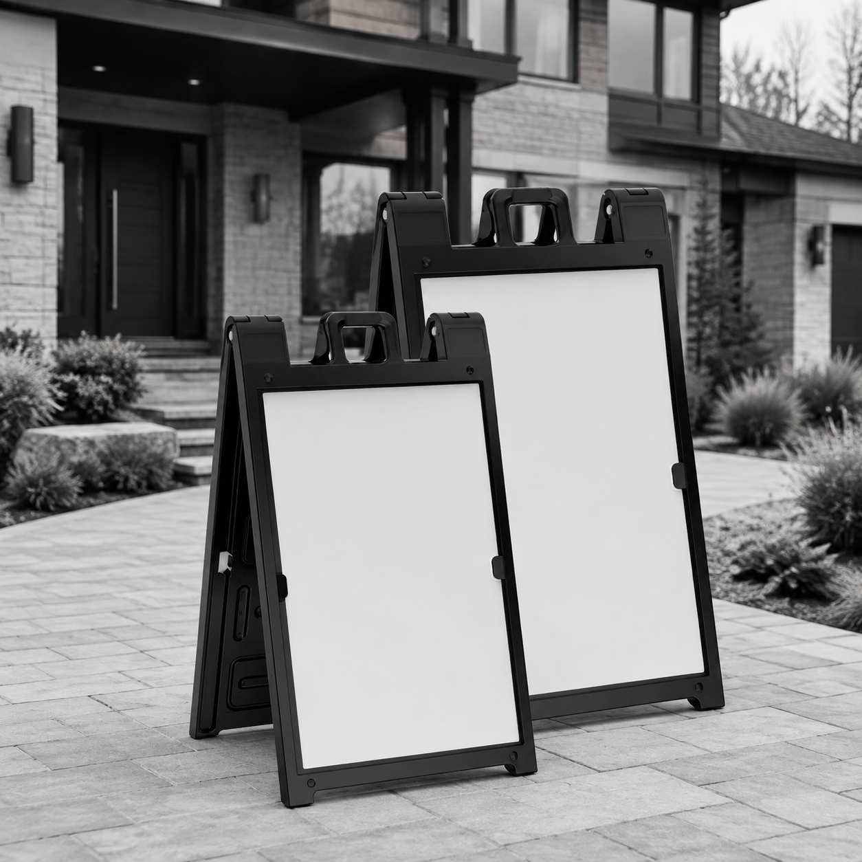 Open-house A-frame real estate sign