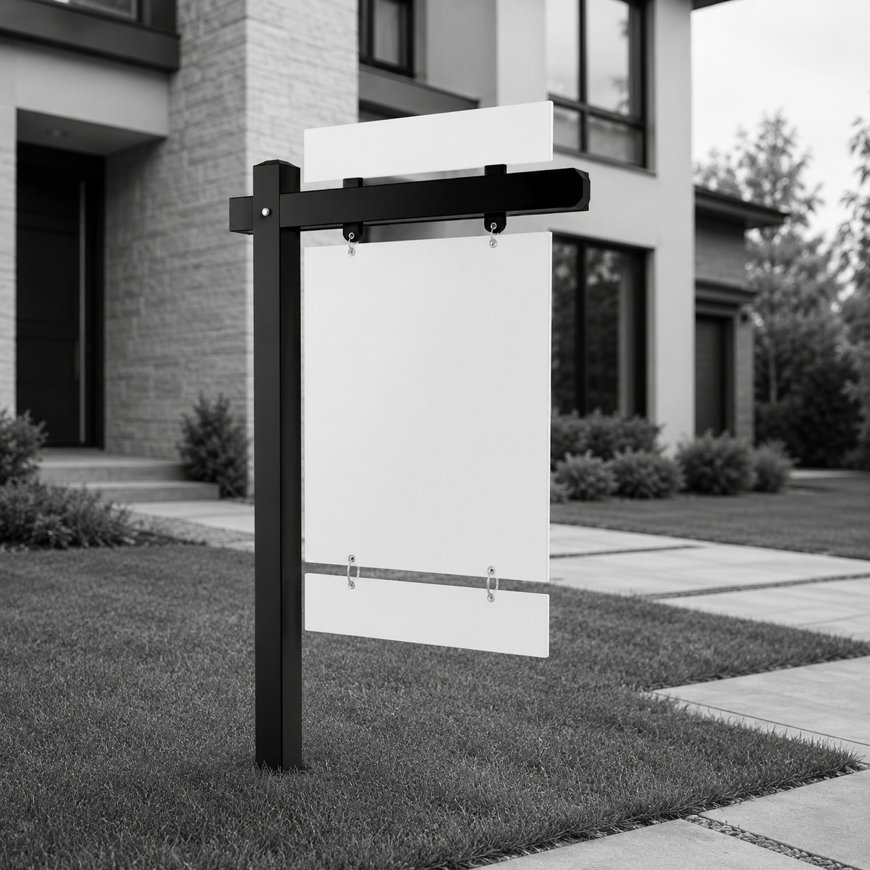 Custom hanging real estate lawn sign